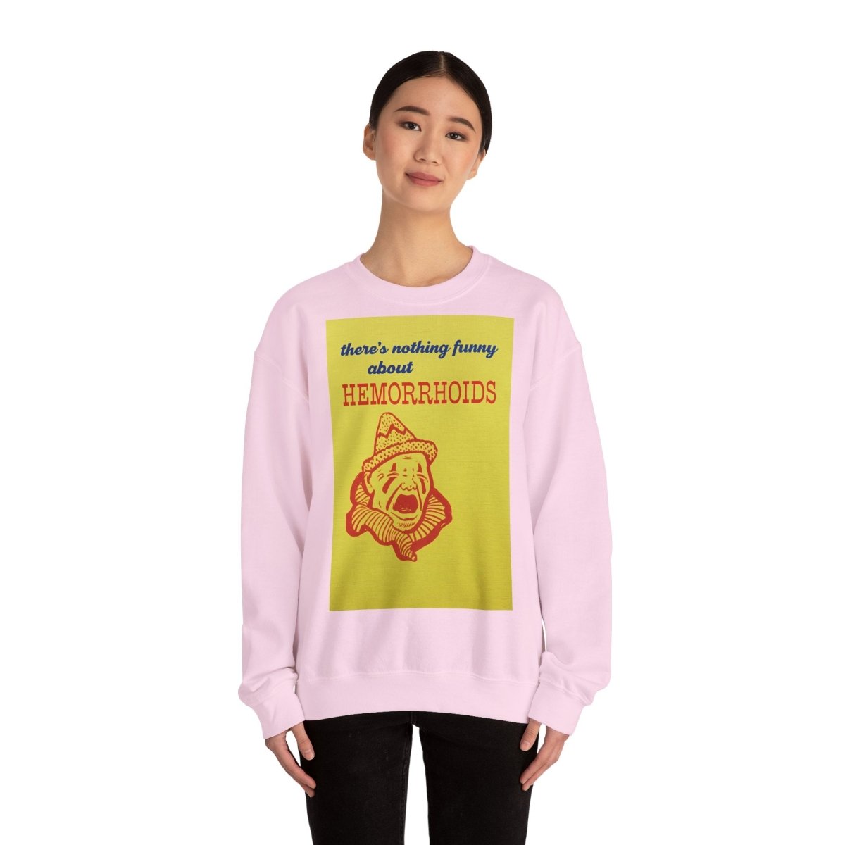 Sweatshirt – There's Nothing Funny About Hemorrhoids – Satire-Hoodie mit Clown-Motiv | True Insights Design mit Humor