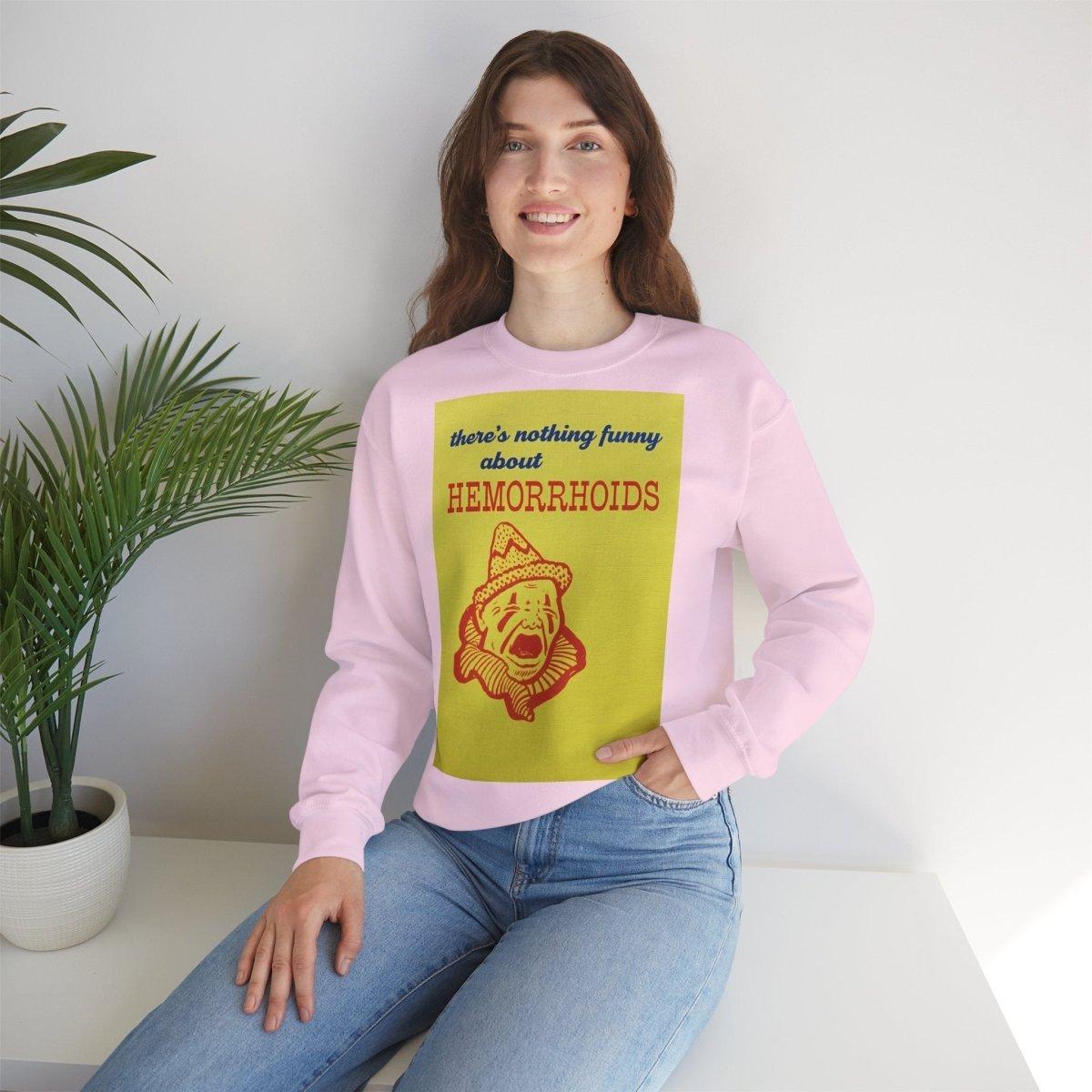 Sweatshirt – There's Nothing Funny About Hemorrhoids – Satire-Hoodie mit Clown-Motiv | True Insights Design mit Humor