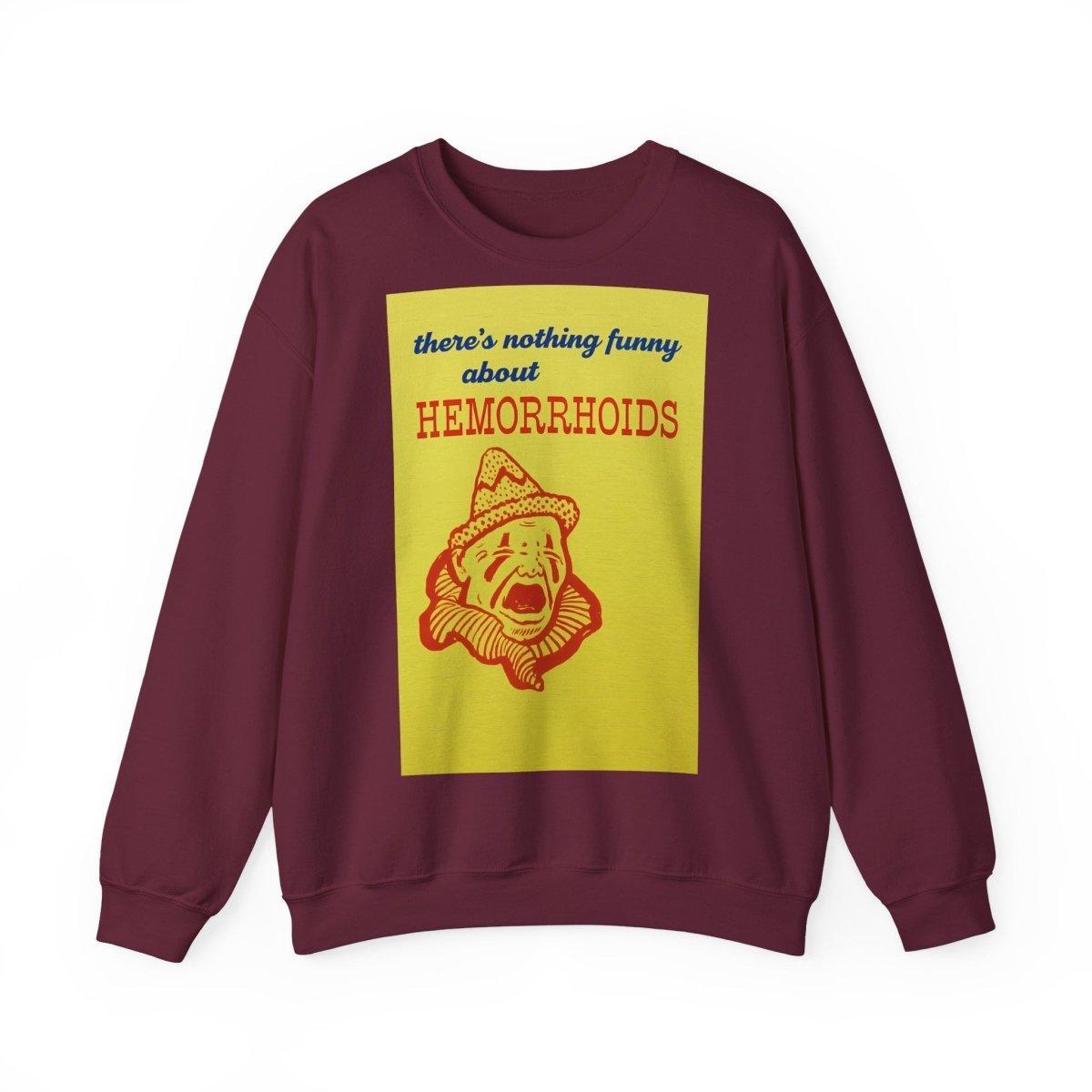Sweatshirt – There's Nothing Funny About Hemorrhoids – Satire-Hoodie mit Clown-Motiv | True Insights Design mit Humor