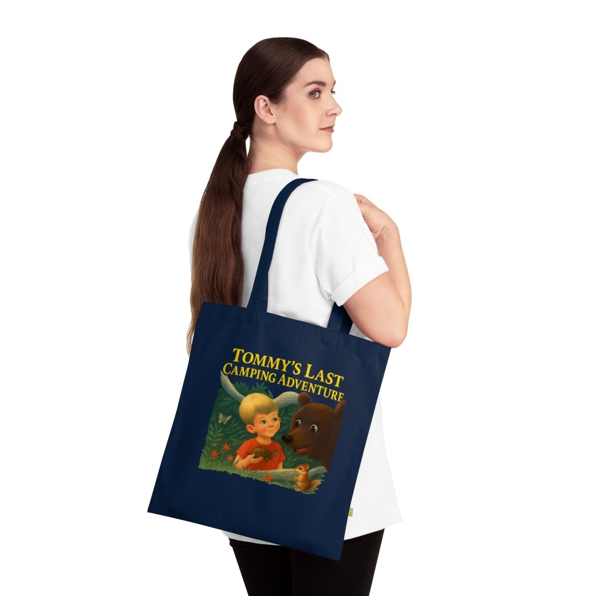 Tommy’s Last Camping Adventure – Schwarzhumor-Tote Bag im Retro-Waldstil-Bags-True Insights