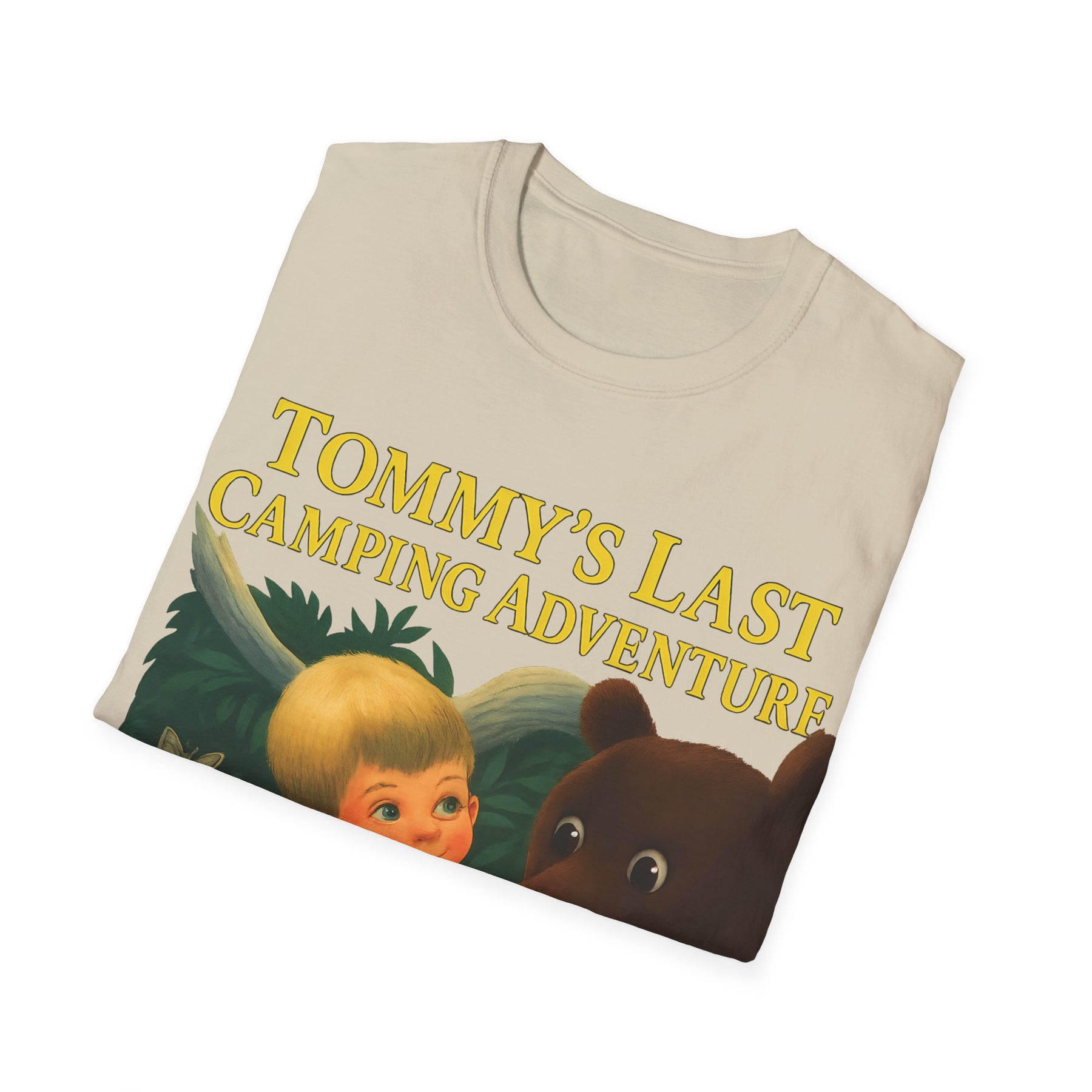 Tommy’s Last Camping Adventure – süß trifft seltsam. – Freches Satire-Design für mutige Statements | True Insights