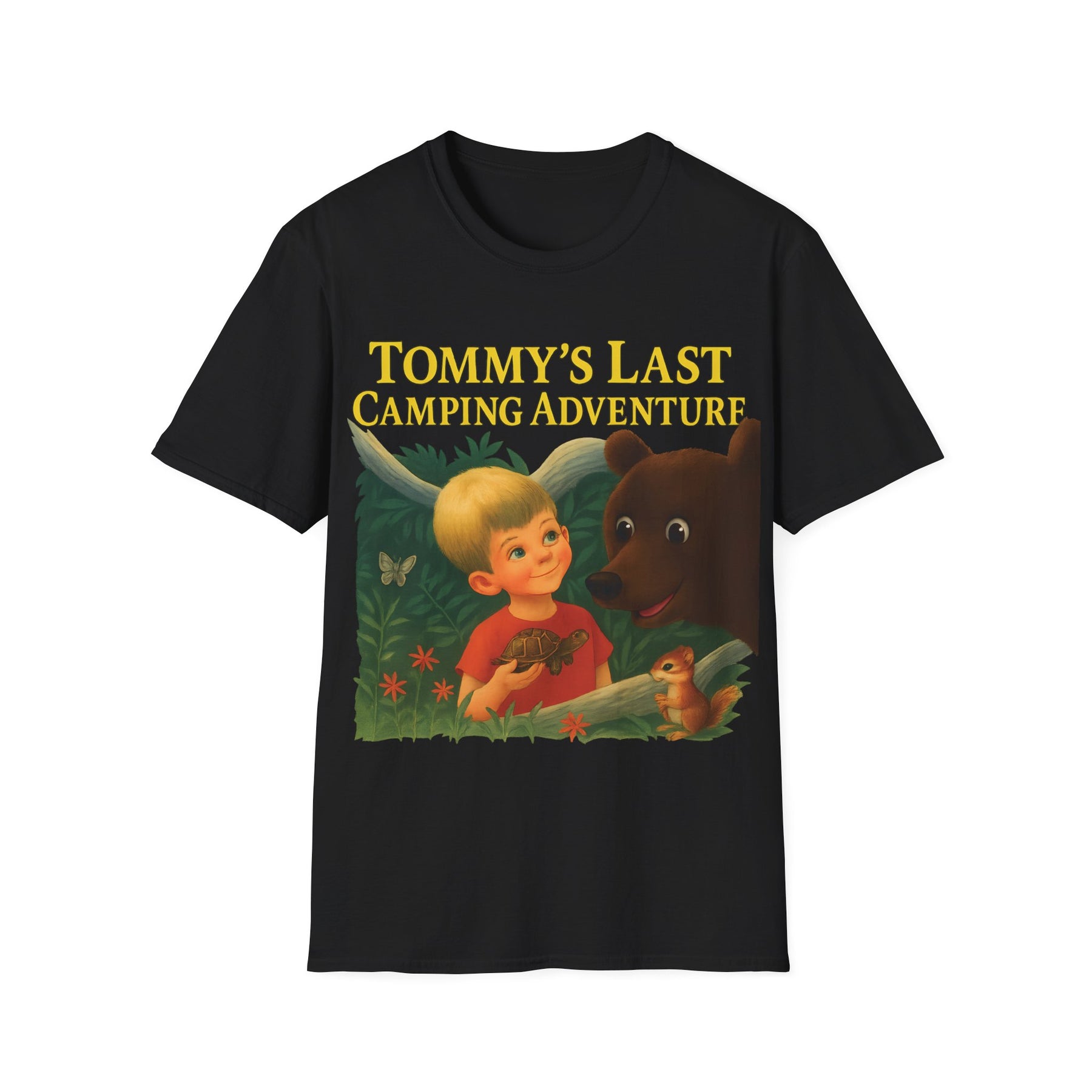 Tommy’s Last Camping Adventure – süß trifft seltsam. – Freches Satire-Design für mutige Statements | True Insights