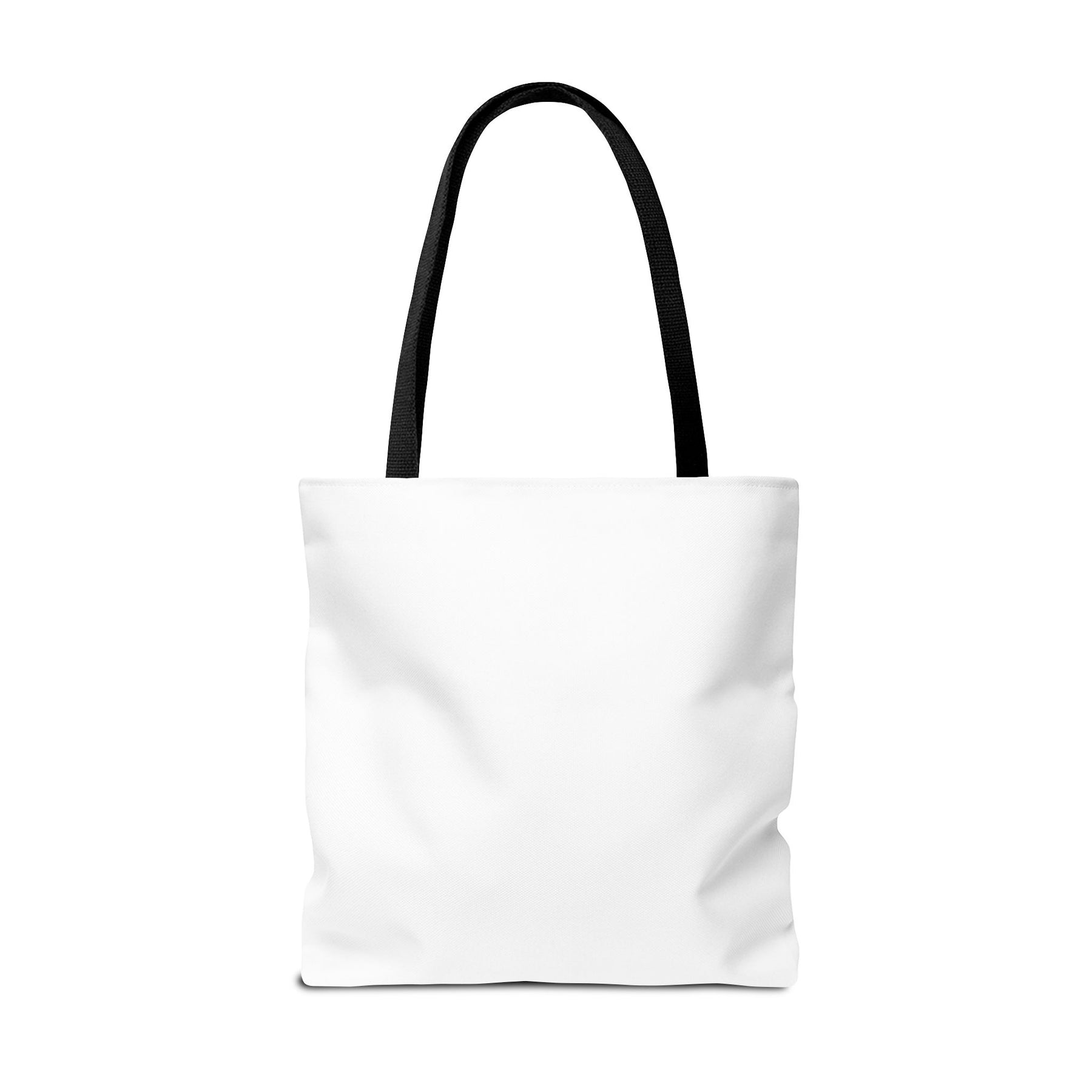 Frontansicht einer schwarzen Tote Bag mit Dream Job Charming Smile Motiv und charmantem Lächeln, Produkt von True Insights