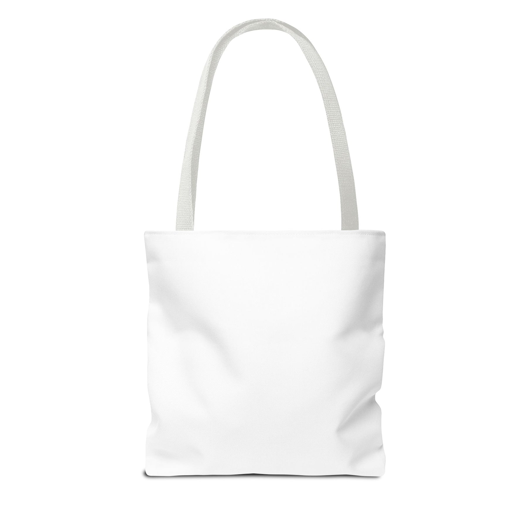 Schwarze Tote Bag mit charmantem Lächel-Motiv, leicht seitlich fotografiert, von True Insights