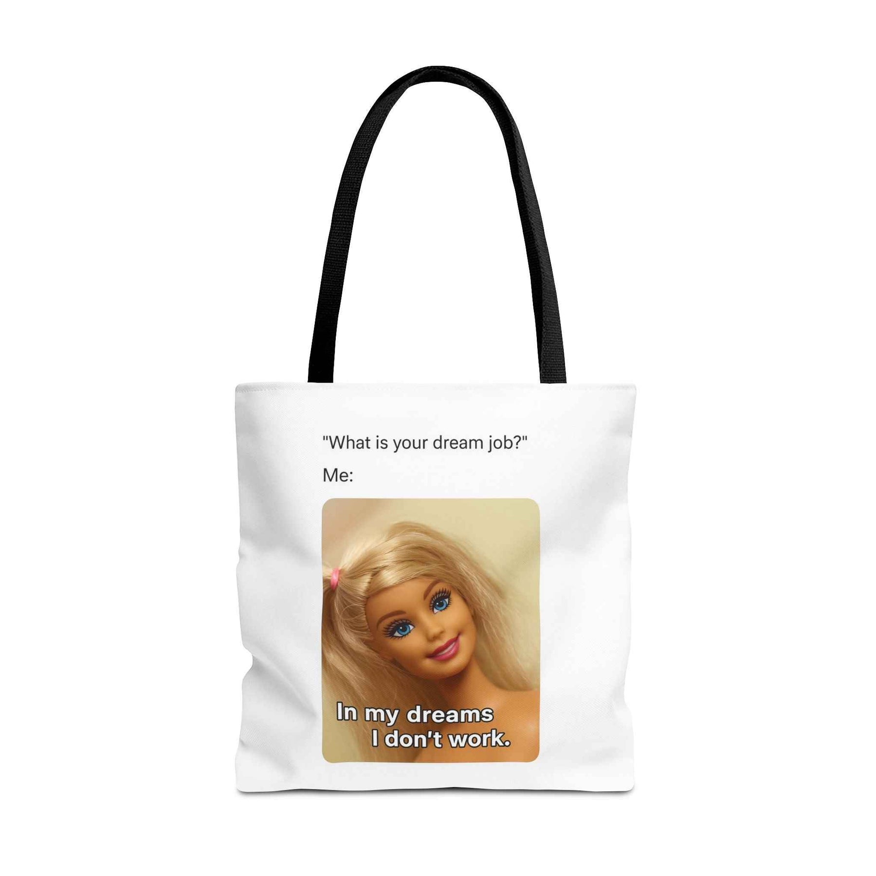 Detailansicht der schwarzen Tote Bag mit ikonischem Smile-Motiv auf weichem Hintergrund, gestaltet von True Insights