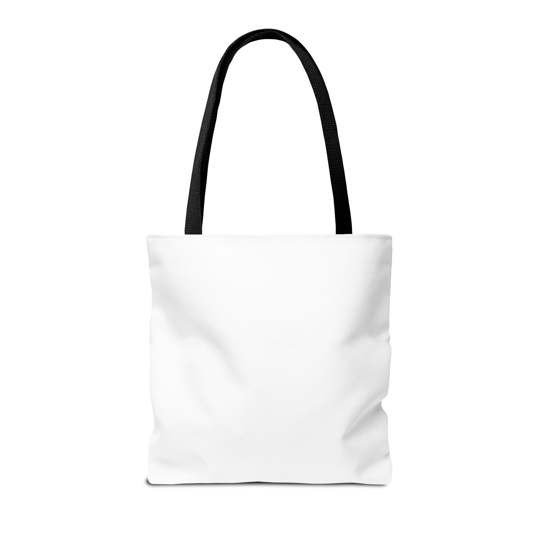 Detailansicht der schwarzen Tote Bag mit charmantem Lächeln-Motiv vor hellem Hintergrund, dezent mit True Insights gebrandet