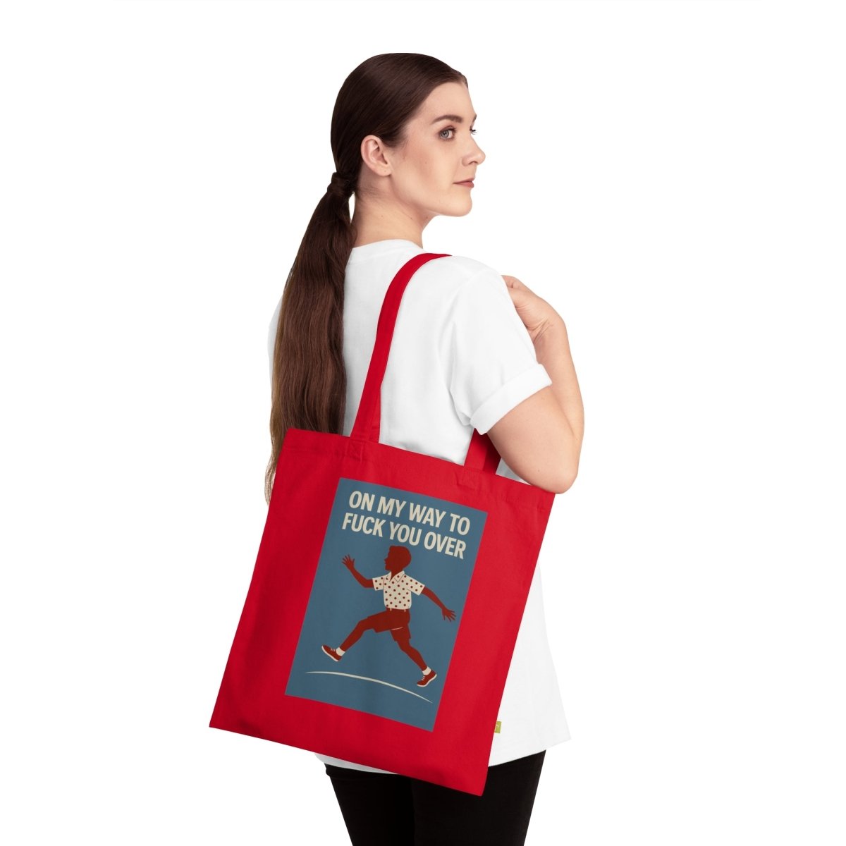 Tote Bag – „On my way to f*ck you over“ | Lustiger Stoffbeutel mit Retro-Motiv & ironischer Botschaft-Bags-True Insights