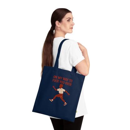Tote Bag – „On my way to f*ck you over“ | Lustiger Stoffbeutel mit Retro-Motiv & ironischer Botschaft-Bags-True Insights