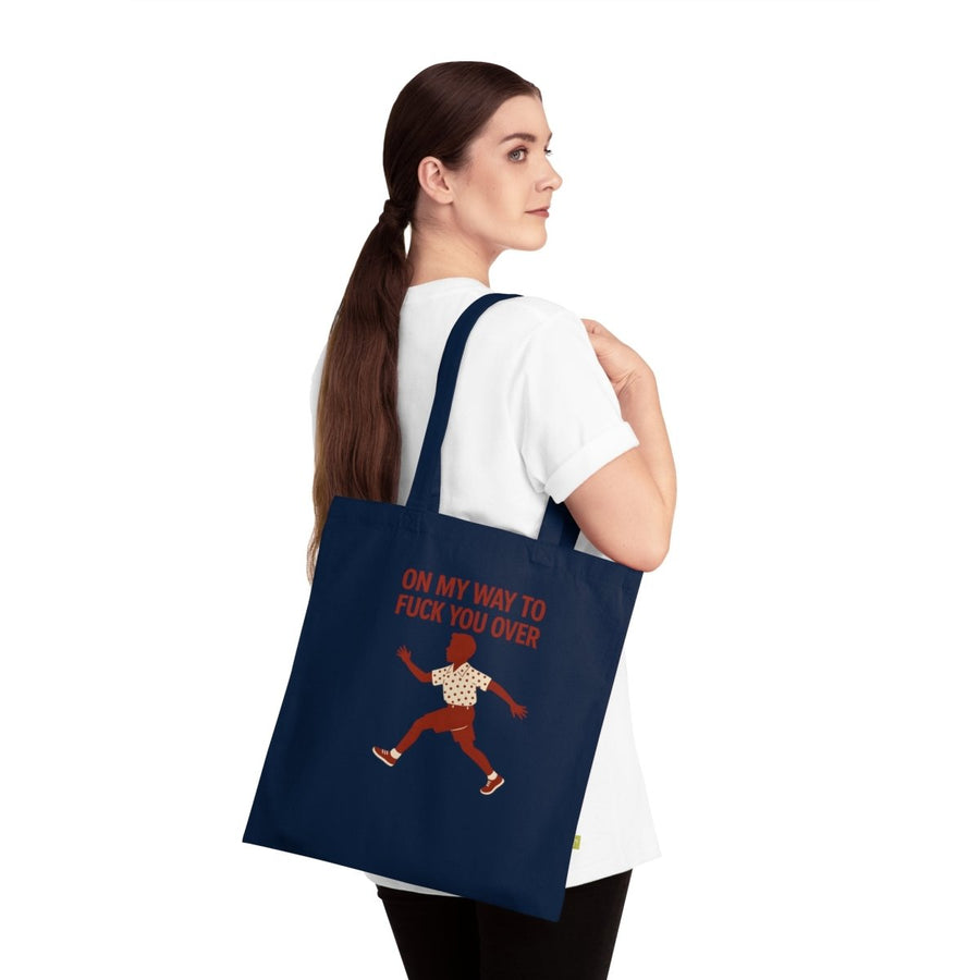 Tote Bag – „On my way to f*ck you over“ | Lustiger Stoffbeutel mit Retro-Motiv & ironischer Botschaft-Bags-True Insights