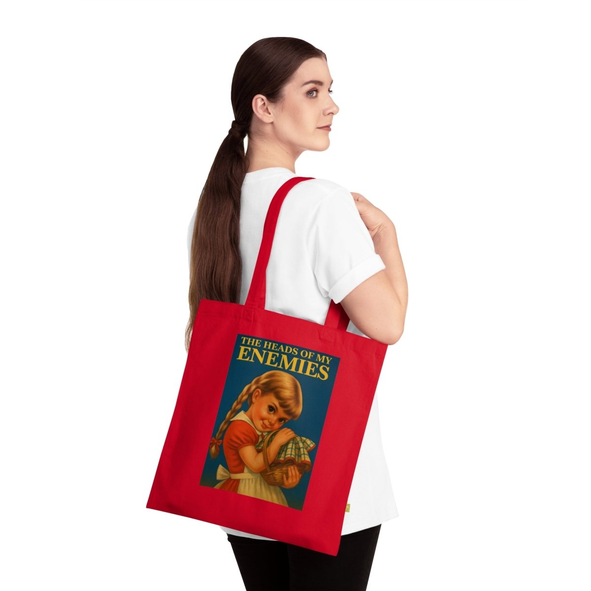 Totebag „The Heads of My Enemies“ – Ironisches Retro-Design mit Biss-Bags-True Insights