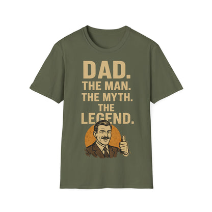 Father's Day T-Shirt - "Dad. The man. The myth. The legend." – Freches Satire-Design für mutige Statements | True Insights