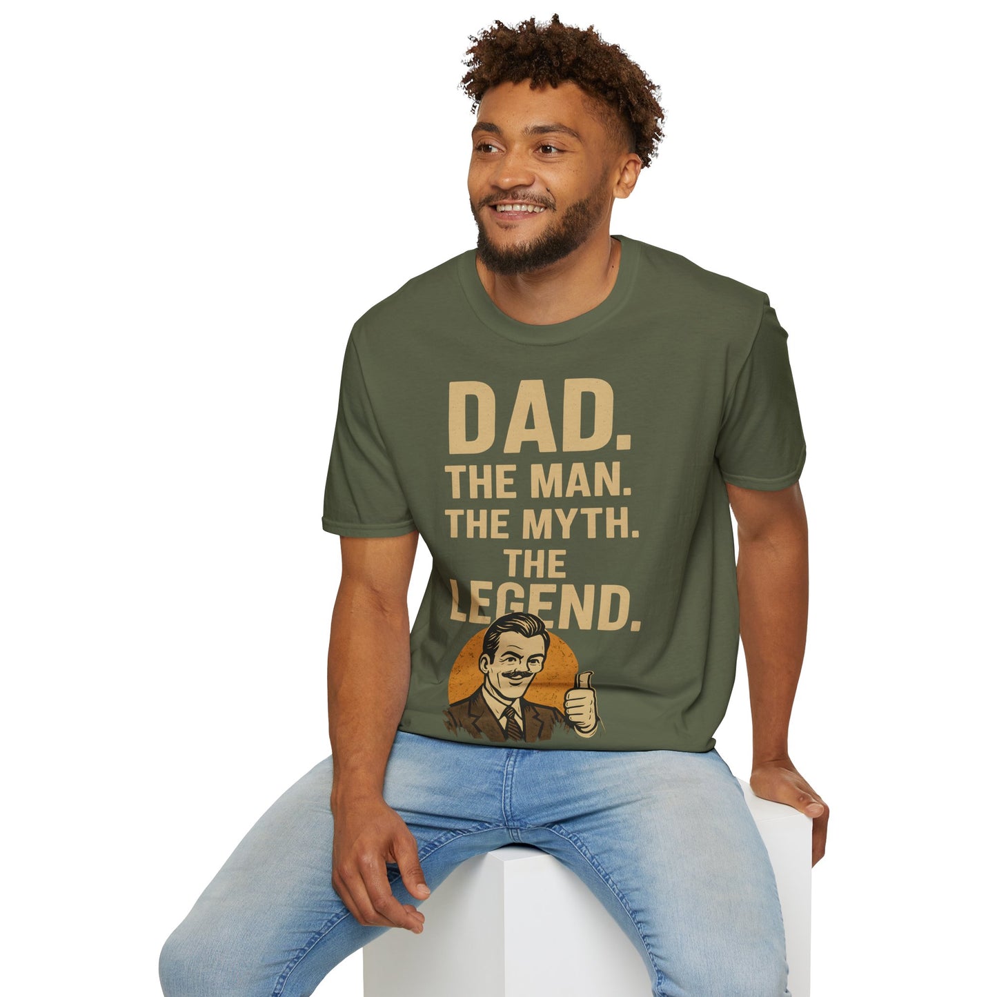 Father's Day T-Shirt - "Dad. The man. The myth. The legend." – Freches Satire-Design für mutige Statements | True Insights