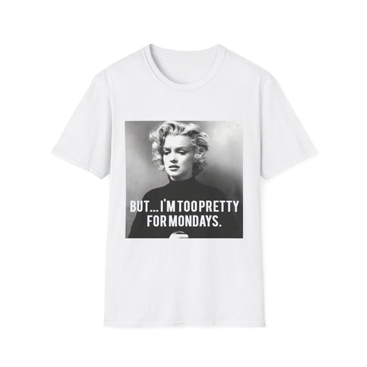 Vintage Damen T-Shirt – Too Pretty for Mondays – Retro Design – Freches Satire-Design für mutige Statements | True Insights