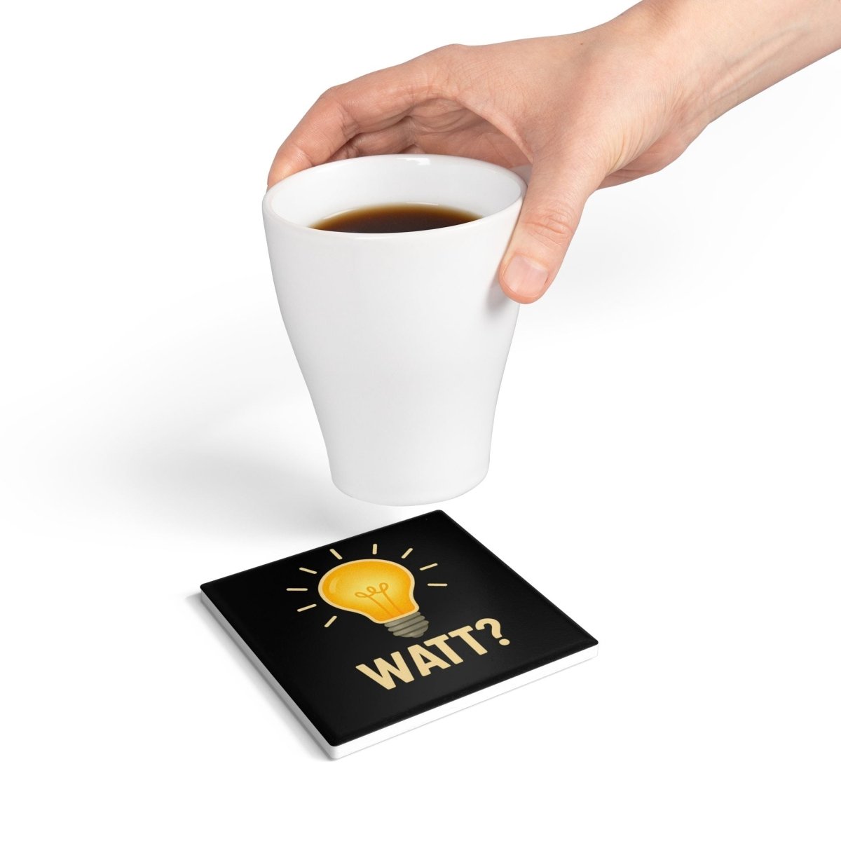 WATT? – Lustiger Untersetzer mit Glühbirne und Wortspiel-Home Decor-True Insights