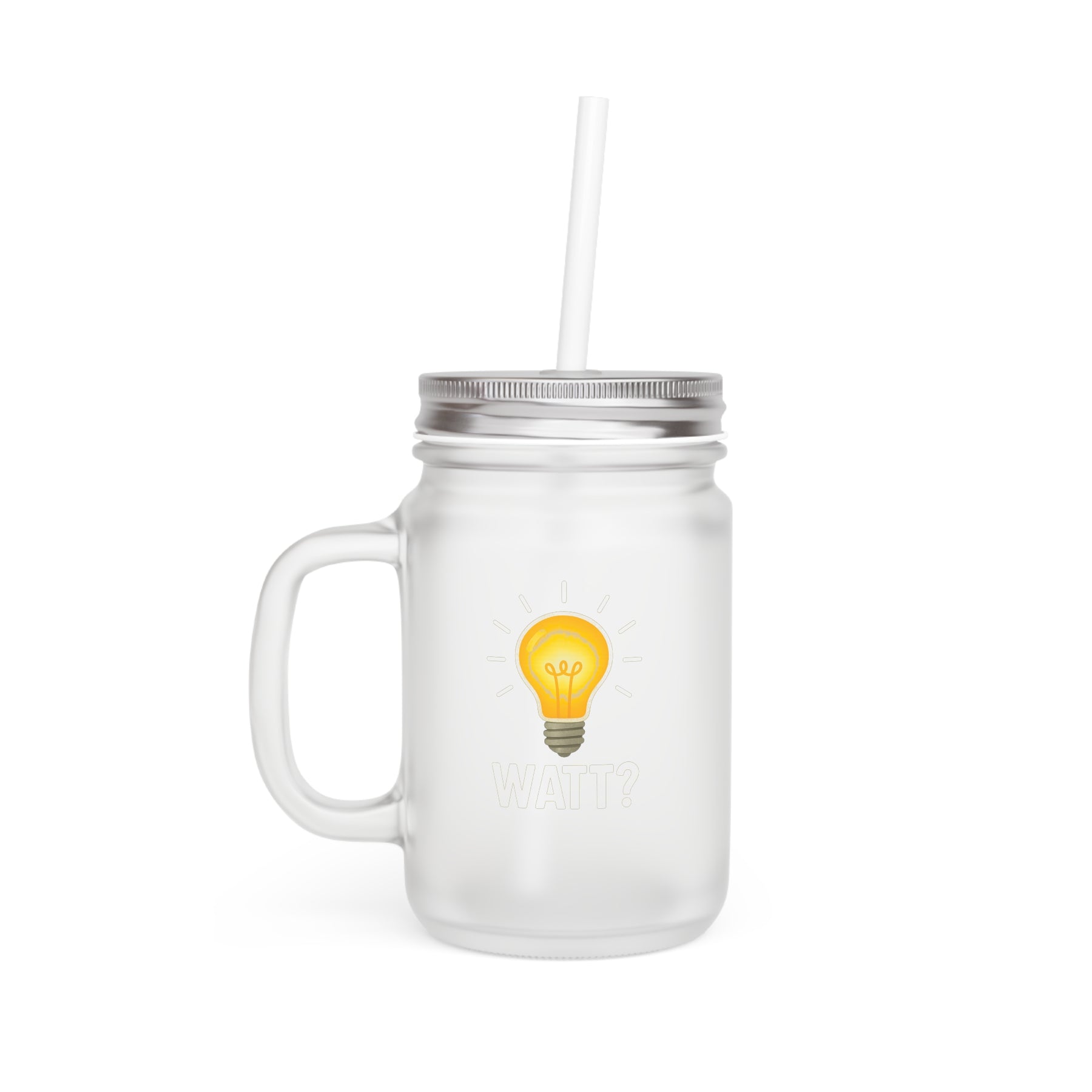 WATT? Mason Jar Glas mit Strohhalm & Deckel | Lustige Geschenkidee für Elektriker & Technik-Fans - True Insights