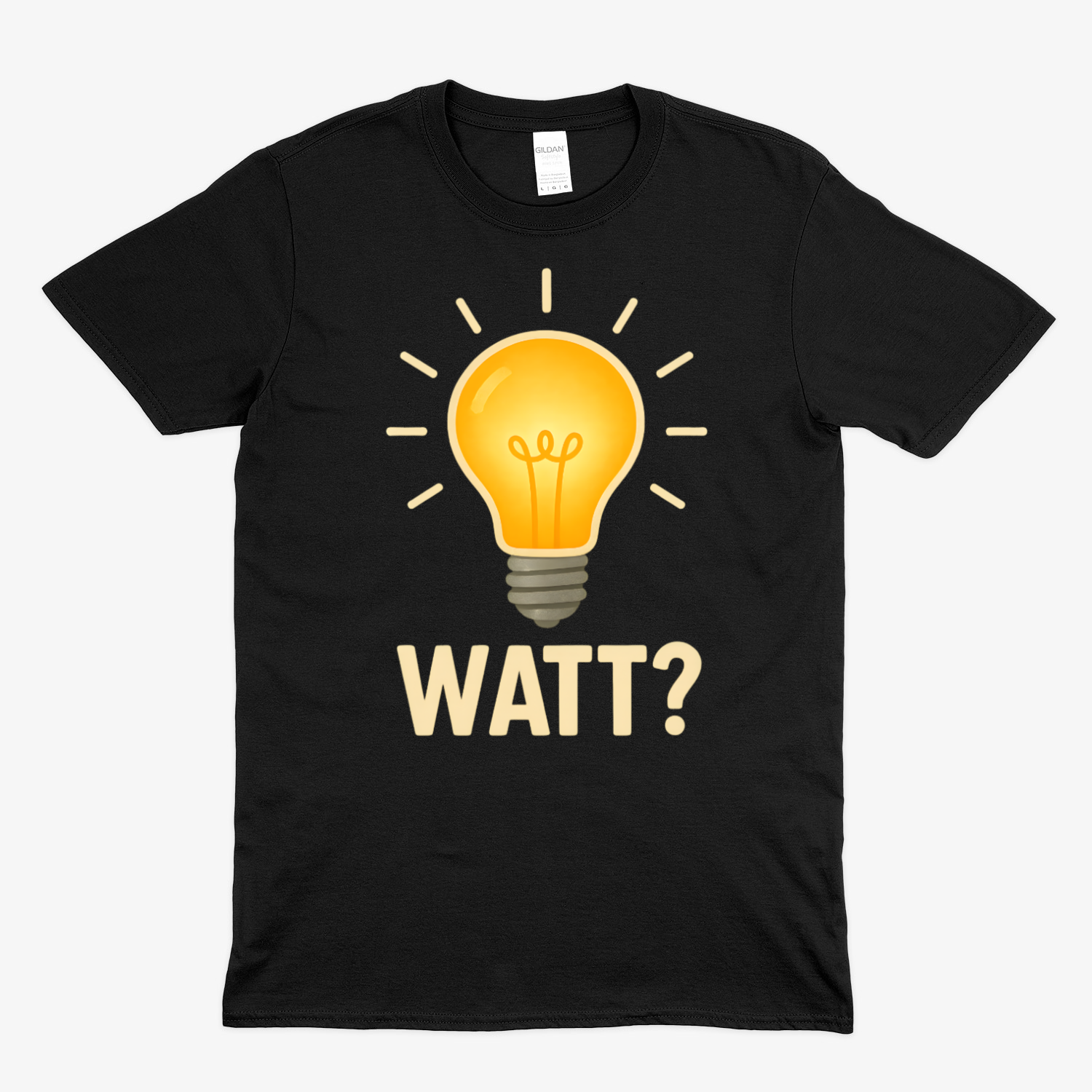 WATT? T-Shirt – Lustiges Glühbirnen-Motiv für Technik-Fans & Freunde des Wortwitzes-T-Shirt-True Insights