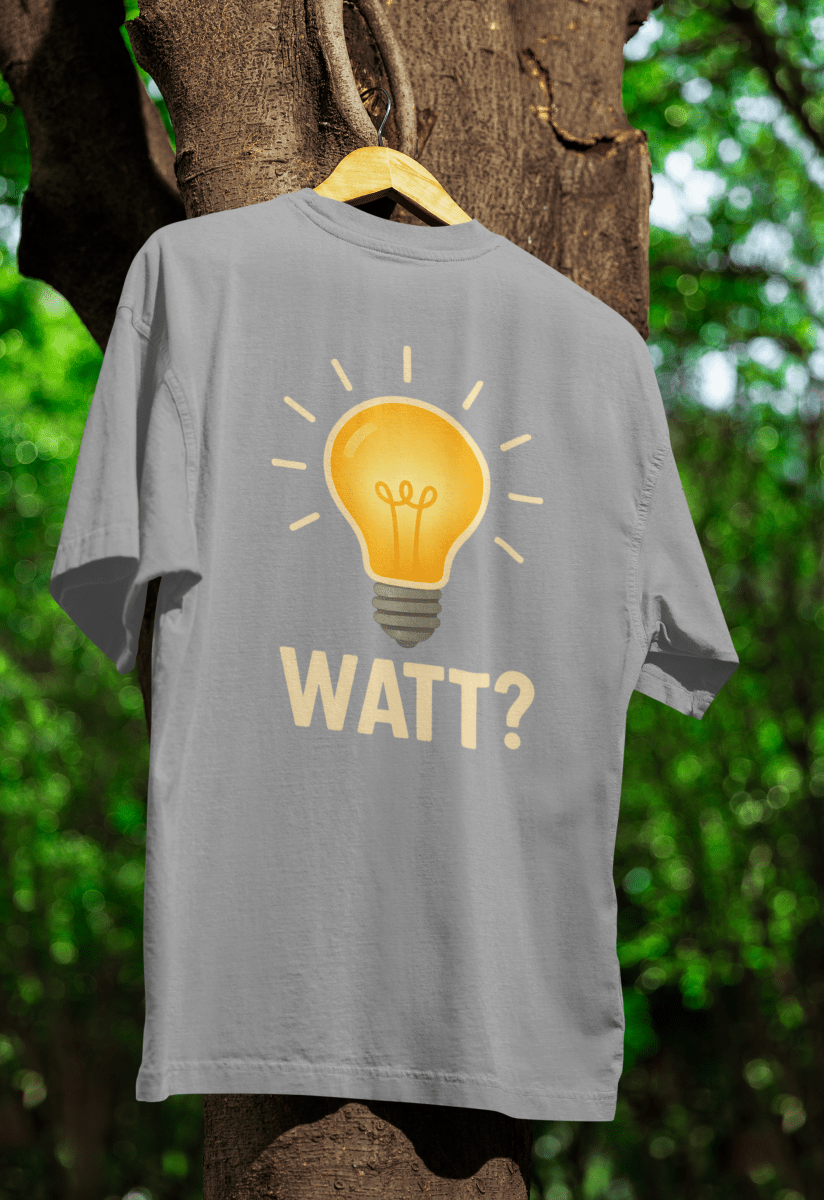 WATT? T-Shirt – Lustiges Glühbirnen-Motiv für Technik-Fans & Freunde des Wortwitzes-T-Shirt-True Insights