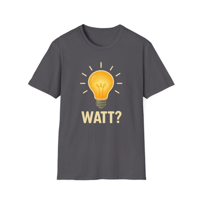 Watt? Lightbulb Unisex Softstyle T-Shirt - Clever & Fun Graphic Tee – Freches Satire-Design für mutige Statements | True Insights