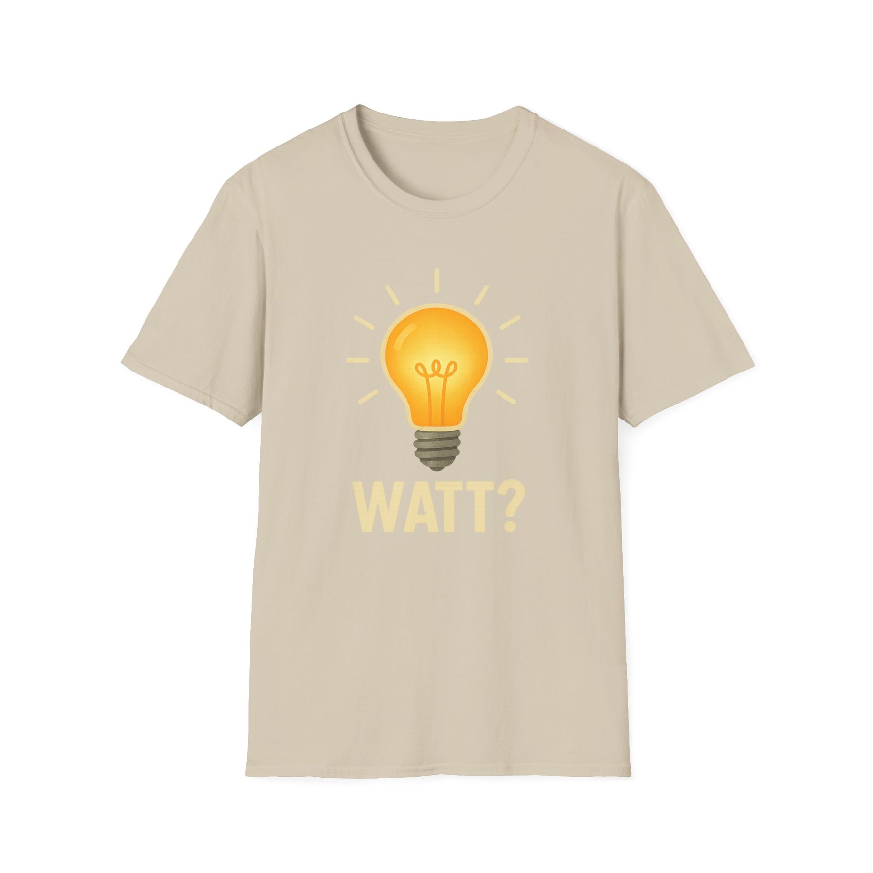 Watt? Lightbulb Unisex Softstyle T-Shirt - Clever & Fun Graphic Tee – Freches Satire-Design für mutige Statements | True Insights