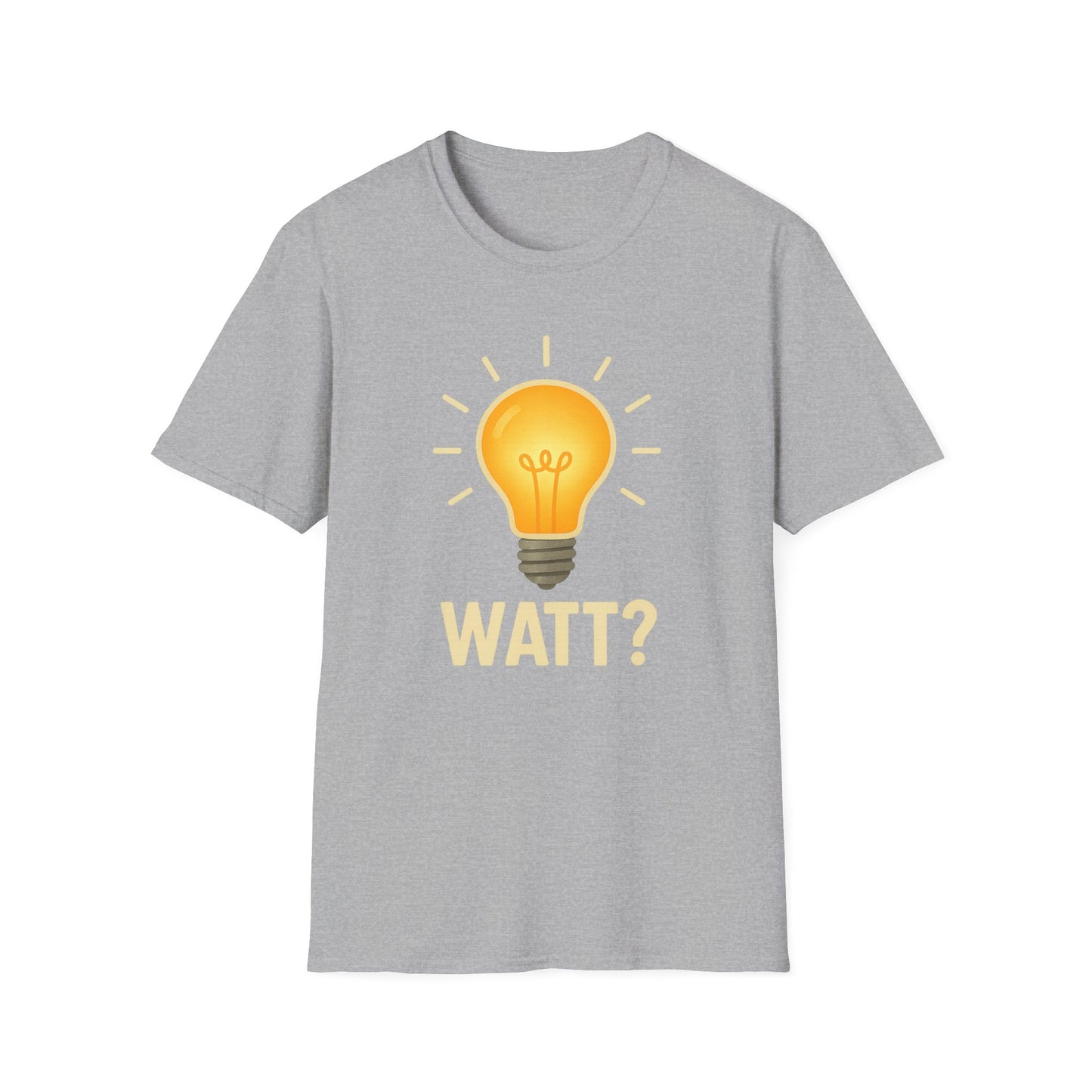 Watt? Lightbulb Unisex Softstyle T-Shirt - Clever & Fun Graphic Tee – Freches Satire-Design für mutige Statements | True Insights