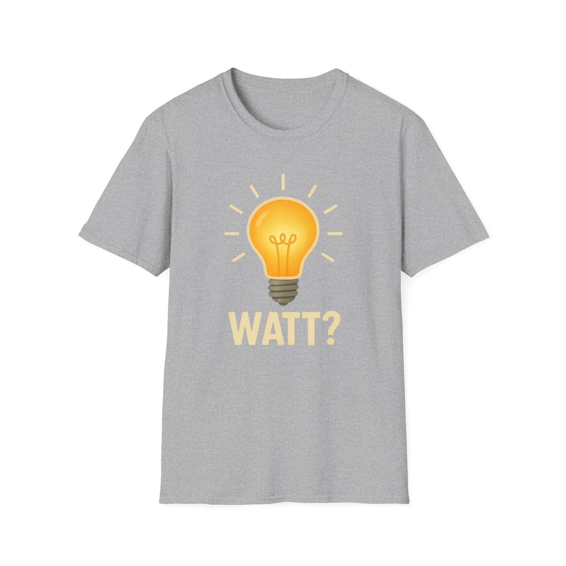 Watt? Lightbulb Unisex Softstyle T-Shirt - Clever & Fun Graphic Tee – Freches Satire-Design für mutige Statements | True Insights