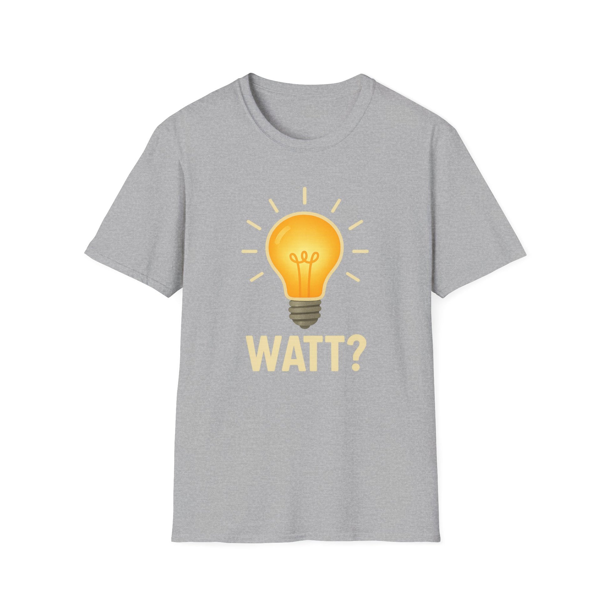 Watt? Lightbulb Unisex Softstyle T-Shirt - Clever & Fun Graphic Tee – Freches Satire-Design für mutige Statements | True Insights