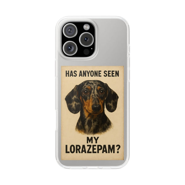 True Insights Handyhülle Lorazepam Dackel Motiv für iPhone 16 Pro Max mit satirischem Spruch Nervennahrung