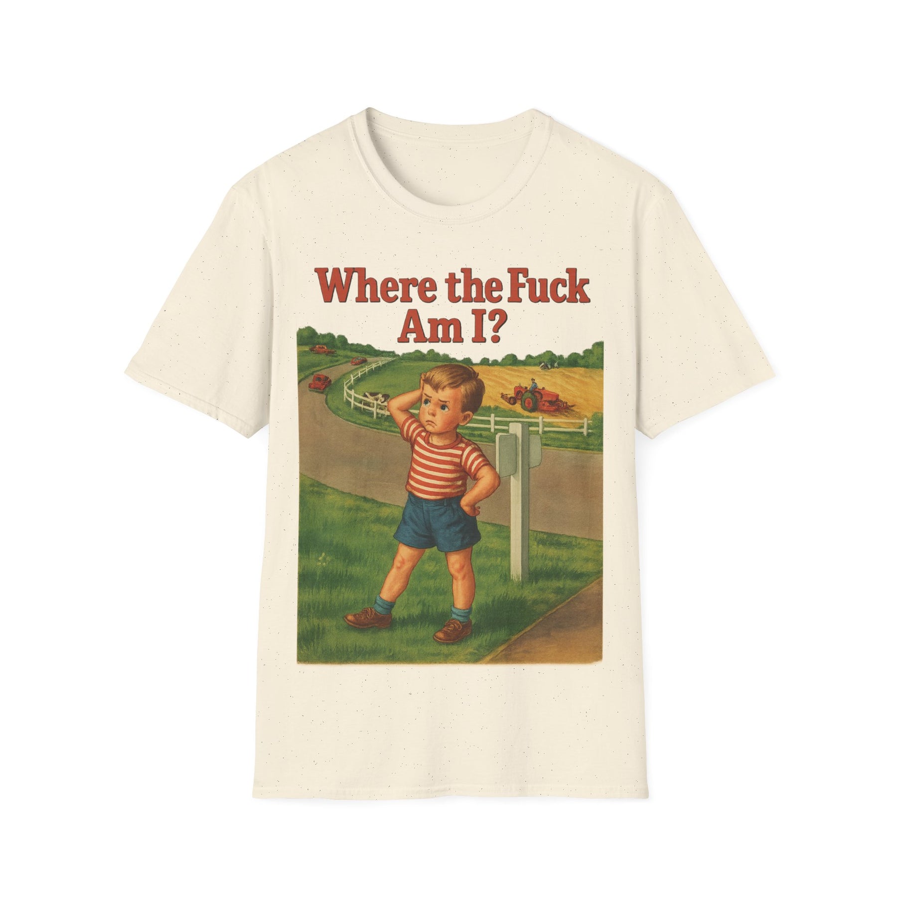 Where the Fuck Am I? T-Shirt– Vintage Look mit modernem WTF-Moment | Retro-Meme Pullover – Freches Satire-Design für mutige Statements | True Insights