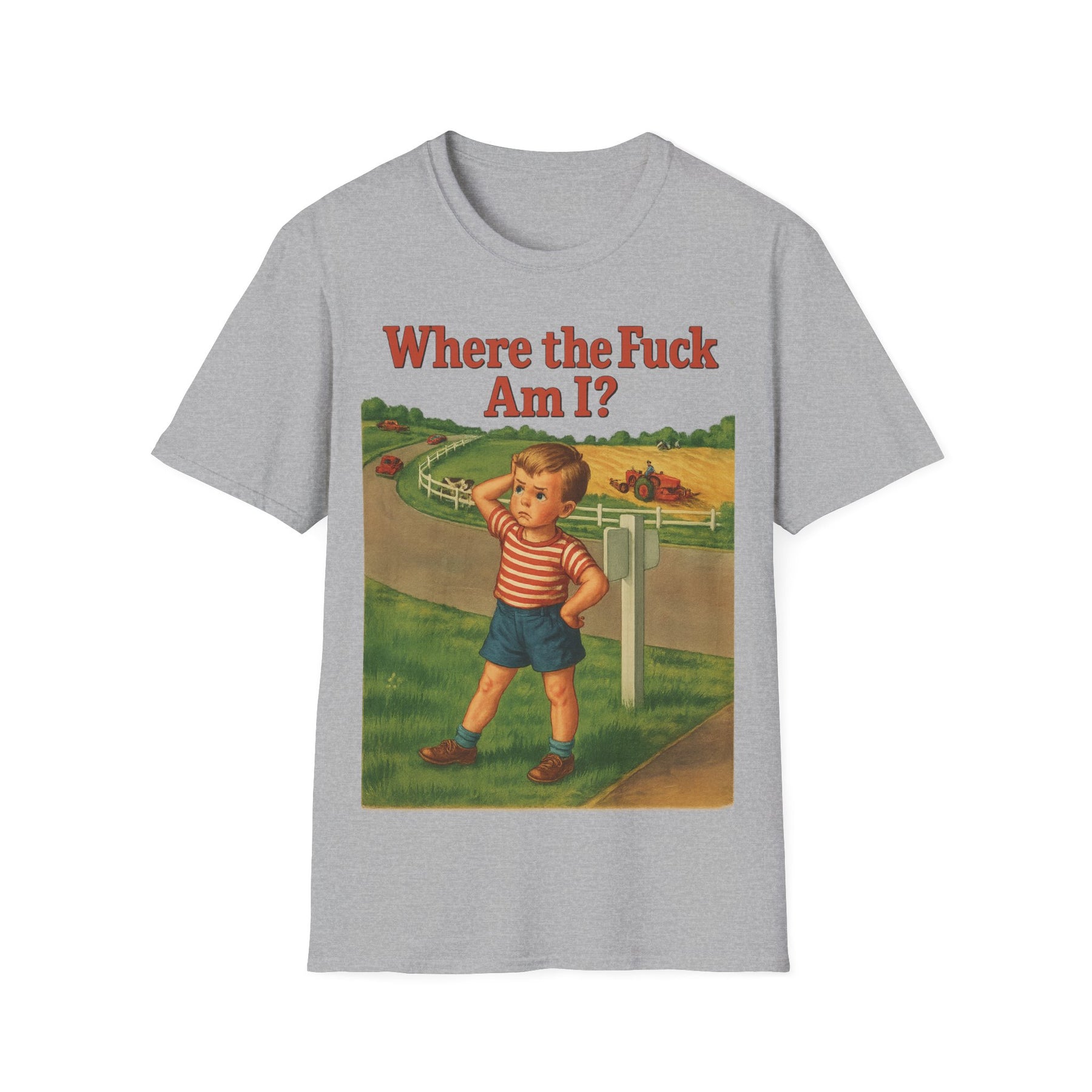 Where the Fuck Am I? T-Shirt– Vintage Look mit modernem WTF-Moment | Retro-Meme Pullover – Freches Satire-Design für mutige Statements | True Insights