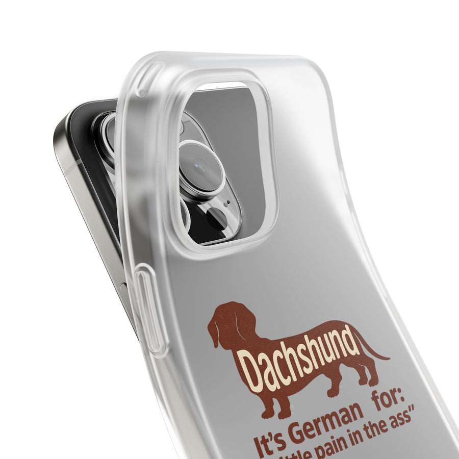 True Insights Handyhülle Dackel Little Pain in the Ass lustiges Geschenk für Hundefreunde