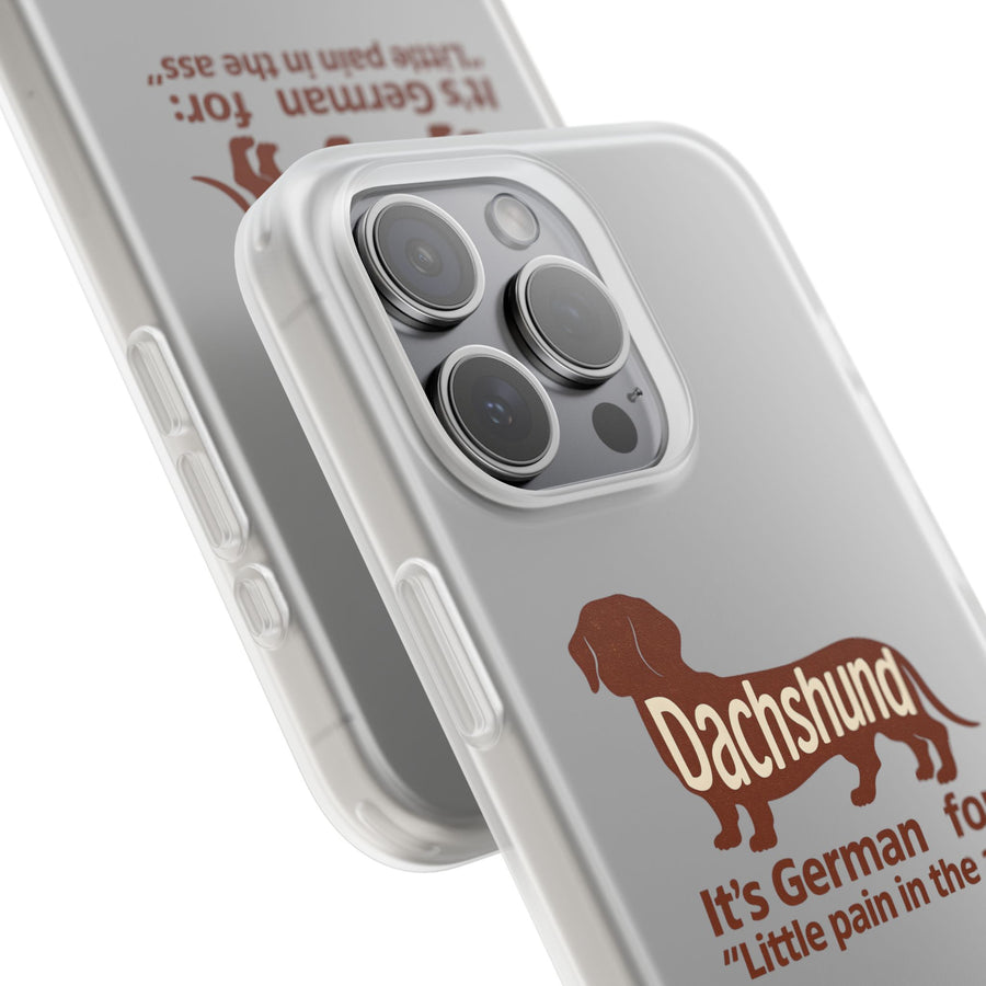 True Insights Handyhülle Dackel Little Pain in the Ass Geschenk für Hundeliebhaber