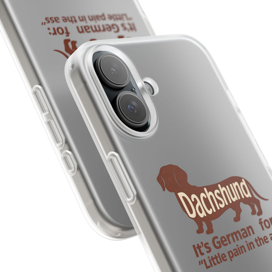 True Insights Handyhülle Dackel Little Pain in the Ass lustiges Design am Smartphone