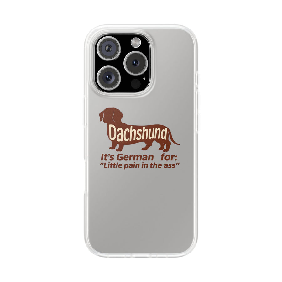 True Insights Handyhülle Dackel Little Pain in the Ass humorvoll für iPhone 16 Pro