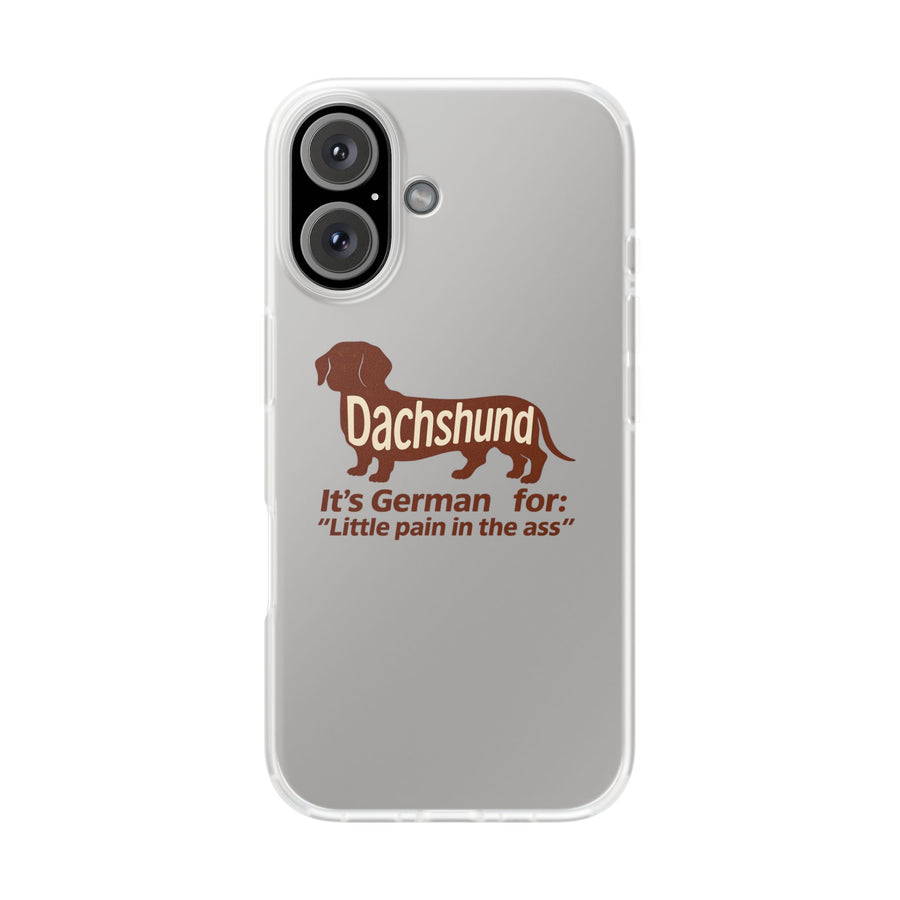True Insights Handyhülle Dackel Little Pain in the Ass lustig für iPhone 16