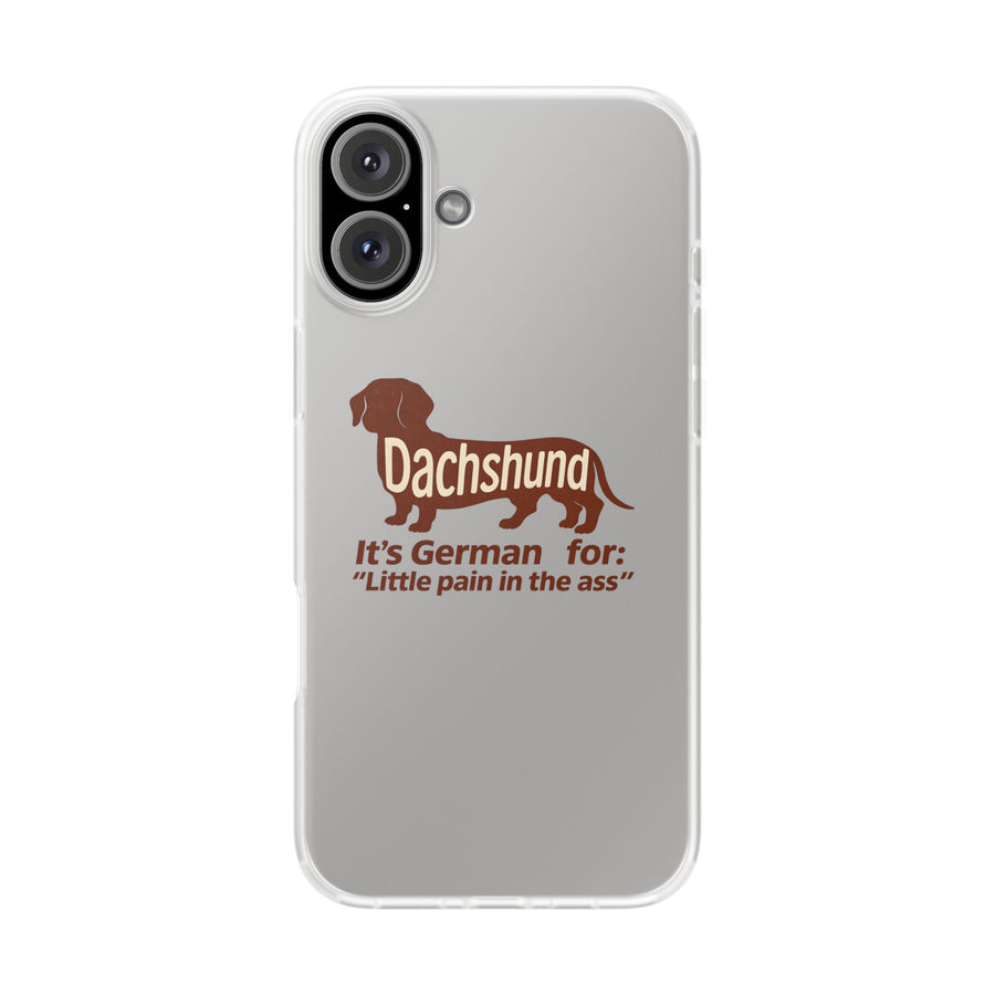 True Insights Handyhülle Dackel Little Pain in the Ass witziges Motiv für iPhone 16 Plus