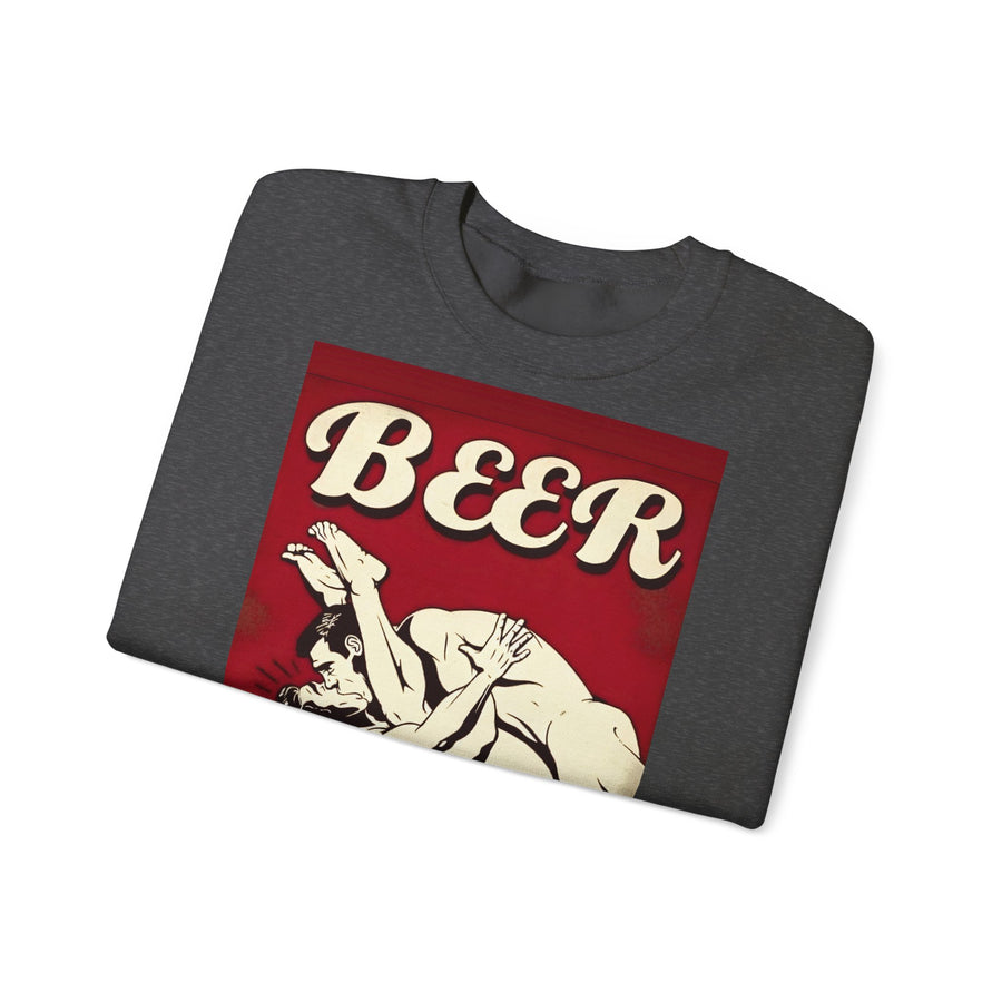 Funny retro beer sweatshirt – BEER - Helping Straight Guys Cross the Line Since 1862! Partywear statement