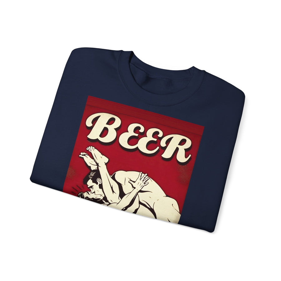 Funny retro beer sweatshirt – BEER - Helping Straight Guys Cross the Line Since 1862! Partywear statement
