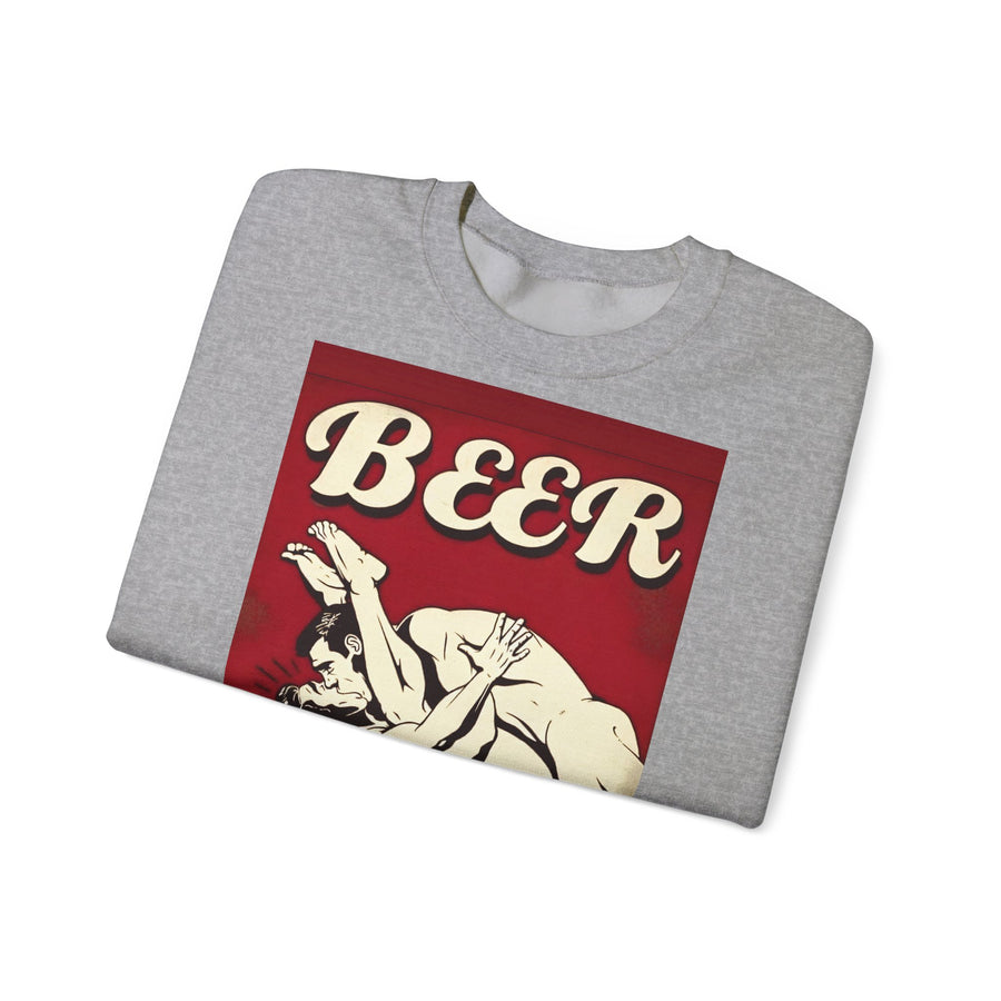 Funny retro beer sweatshirt – BEER - Helping Straight Guys Cross the Line Since 1862! Partywear statement