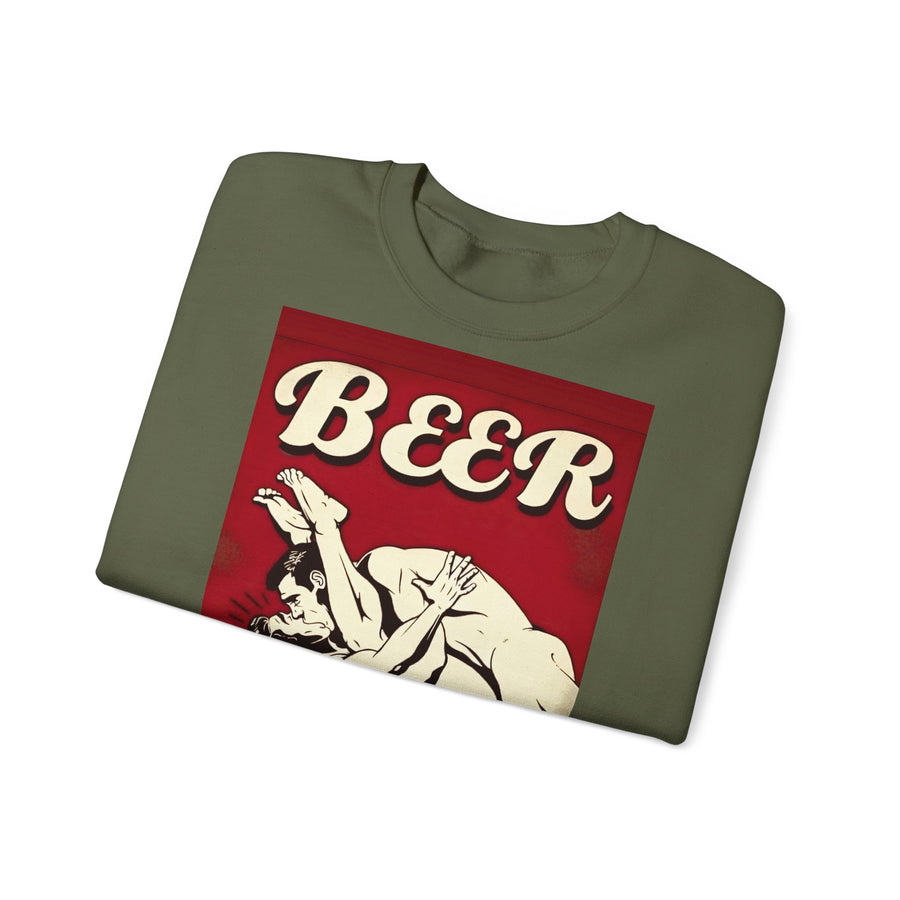Funny retro beer sweatshirt – BEER - Helping Straight Guys Cross the Line Since 1862! Partywear statement