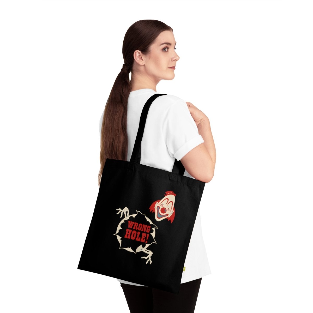 Wrong Hole! – Provokante Totebag mit Clown-Motiv-Bags-True Insights
