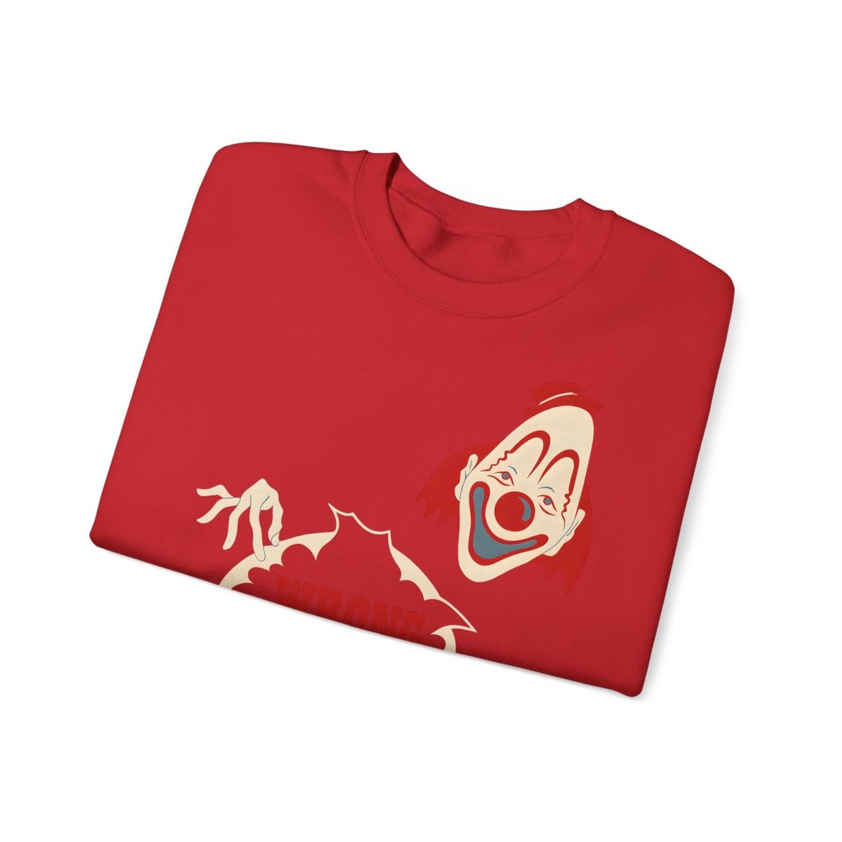 Sweatshirt – Wrong Hole! – Schwarzhumoriges Sweatshirt mit Clown-Design | True Insights Design mit Humor