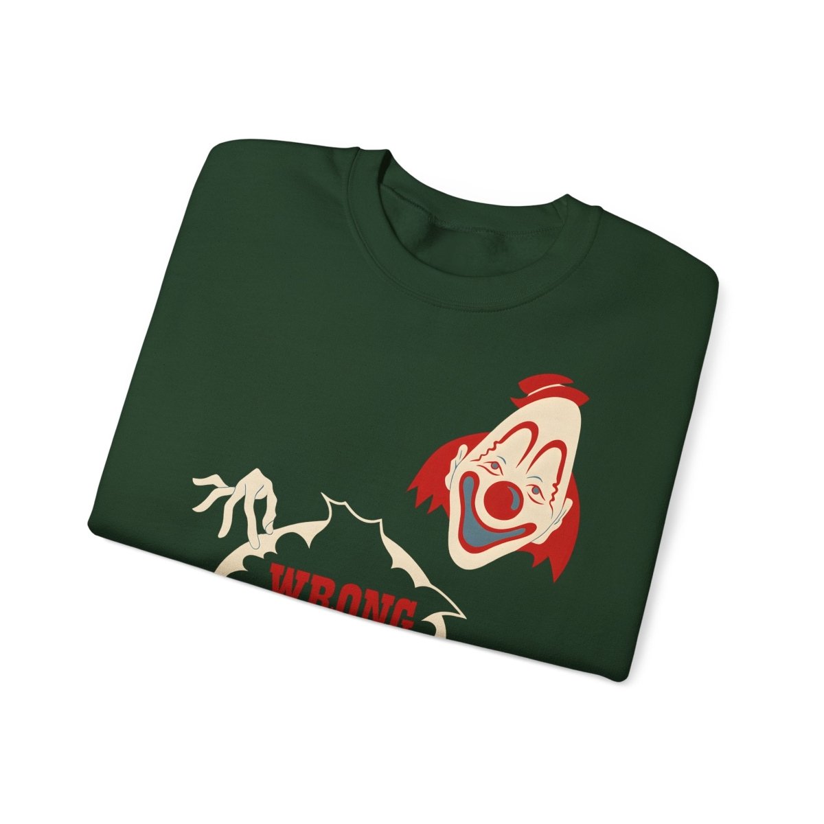 Sweatshirt – Wrong Hole! – Schwarzhumoriges Sweatshirt mit Clown-Design | True Insights Design mit Humor