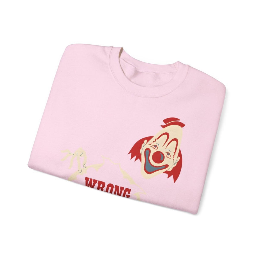 Sweatshirt – Wrong Hole! – Schwarzhumoriges Sweatshirt mit Clown-Design | True Insights Design mit Humor